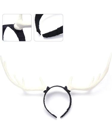 amangul Women Deer Horn Headdress Party s Elk Headband for Halloween Party Christmas for Creative Cosplay Hair Accessories(White) - Buy Online on GoSupps.com