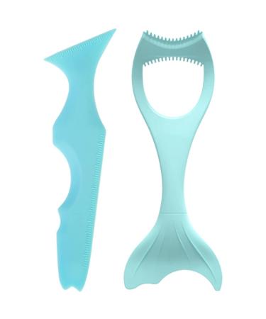 FOMIYES 2pcs Lash Lengthening Mascara Lipstick Makeup Tool Eyeliner Guard Set Miss Baffle Blue