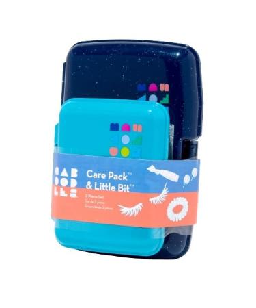 Claire's Caboodles Makeup Case Small - Duo Travel Cosmetic Purse Caboodle for Girls Organizer Storage Box Hard Cases - (Case 1 - 6x4x1) (Case 2 - 4x3x1) 2 Pack Blue Blue Compact Duo