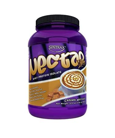 Syntrax - Nectar Nectar Lattes Caramel Macchiato, Native Grass-Fed Whey Protein Isolate, RBST-Free, Robust Coffee Latte Flavor 32 oz, 2 Pound