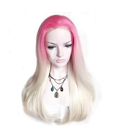 Buy Women s Synthetic Lace Front Wig - Medium Straight Pink Ombre Natural Costume Wig - International Shipping Available - Buy Online on GoSupps.com