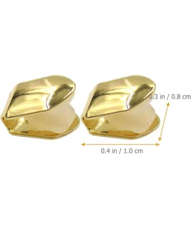 SUPVOX 2Pcs Gold Plated Small Single Tooth Cap Hip Hop Teeth Grill - Golden | Premium Quality - Buy Online on GoSupps.com