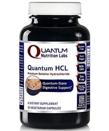 Quantum HCL - Quantum-State Digestive and Detoxification Support* - 90 Vegetarian Capsules (Betaine Hydrochloride Acid Caps)