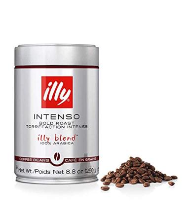 illy Intenso Whole Bean Coffee Roast Intense Robust and Full Flavored With Notes of Deep Cocoa 100% Arabica Coffee No Preservatives Dark 250g (Pack of 6) Intenso Bold Roast 250 g (Pack of 6)