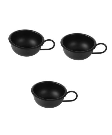 Fomiyes 3st Razor shell made of metal shaving cup bowl hair removal bowl shaving soap shell hair reserve shell shaving set men shaving bowl for beard man cleaning brush shaving 9.2*9.2cmx3pcs blackx3st