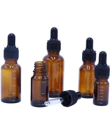 VASANA 5Pcs 5ml Empty Refillable Amber Glass Graduated Dropper Bottle Container Jar Pot Holder with Glass Pipette Dropper for Essential Oil Perfume Aromatherapy - Buy Online on GoSupps.com