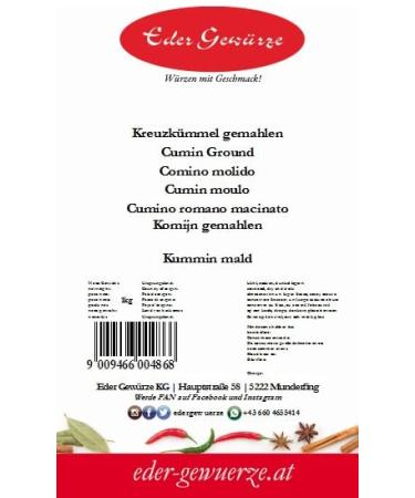 Eder Spices Cumin - Ground Mother Caraway 1 kg | International Shipping Available - Buy Online on GoSupps.com