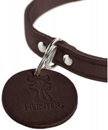 HUNTER AALBORG Dark Brown Leather Dog Collar - Simple Robust & Comfortable - Size 60 (L) - Ideal for International Shipping - Buy Online on GoSupps.com