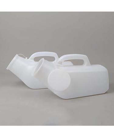 Thick Firm Male Urinal Urine Bottle with Lid for Child Boy Old Man 1200 ML (White) Pack of 2 Happy - Buy Online on GoSupps.com