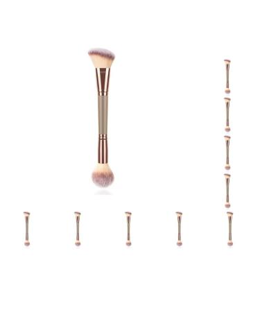 10 set of Double Head Foundation Makeup Brush Powder Coloring Tool Facial Brushes Professional Blending Liquid Oblique Concealer Beauty 10 set of (Multicolour)