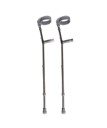 Adult Crutches Height Adjustable Aluminum Canes with Swivel Closure Cuff Folding Walking Sticks