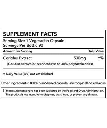 Nature Restore Coriolus Versicolor Mushroom Extract 30% Polysaccharides - 90 Capsules, Non-GMO, Gluten-Free - Buy Online on GoSupps.com