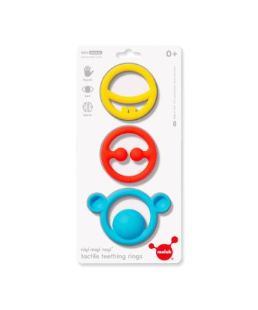 Fat Brain Toys Nigi Nagi and Nogi Teething Rings by MOLUK - Nigi Nagi and Nogi Teething Rings by MOLUK - Primary