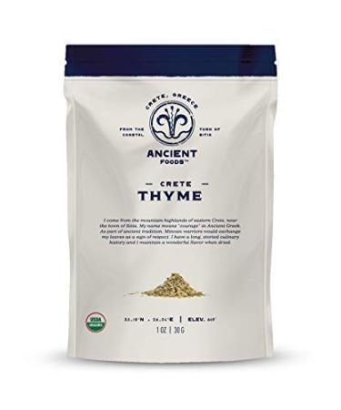 Ancient Foods Organic Thyme  Organic Greek Thyme from Crete, Dried Thyme Leaves for Cooking and Seasoning (30g) - Buy Online on GoSupps.com