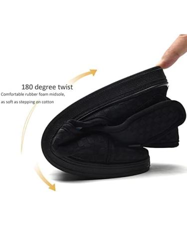 JCJNSL Diabetic Orthoshoes | Anti-Slip Memory Foam Adjustable Slipper for Elderly | Extra Wide | Post Foot Toe Surgery | Black - Size 35 - Buy Online on GoSupps.com