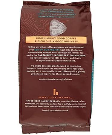 Cafedirect Kilimanjaro Beans - 227g - A bright and refreshing coffee grown on the fertile volcanic soils of Mount Kilimanjaro - Buy Online on GoSupps.com
