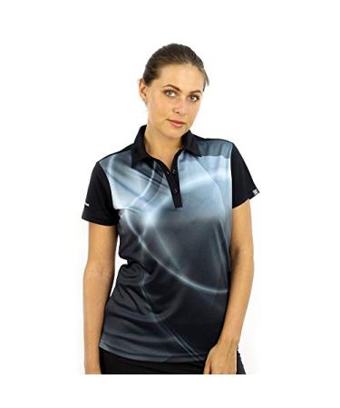 SAVALINO Women's Bowling Shirts  Professional Polo Shirt, Size S-3XL XX-Large Black