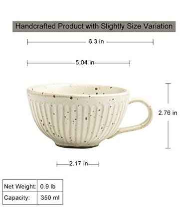 Bicrops Ceramic Retro Shaving Bowl - Wide Mouth Large Capacity Shaving Mug for Easy Lathering (Off-white) - Buy Online on GoSupps.com