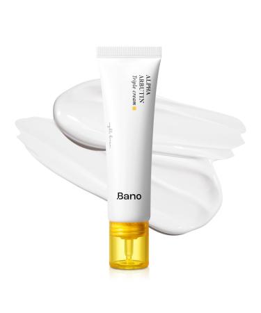 Bano Alpha Arbutin Triple Cream Face Moisturizer with Alpha Arbutin & Niacinamide | Hydrating Hyaluronic Acid | Korean Skincare for Sensitive Skin | Fragrance-Free | 2.02 fl oz