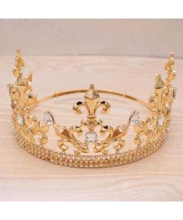 YOVECATHOU Royal King Crown - Metal Prince Crowns Tiaras for Birthday, Prom, Halloween - Gold - Buy Online on GoSupps.com