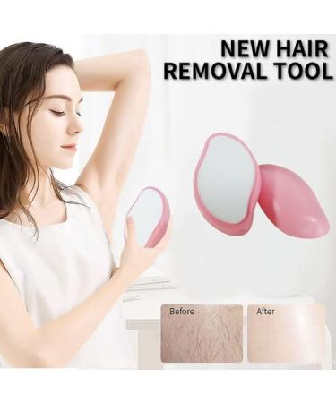 Crystal Hair Removal Eraser | Painless Hair Remover for Men and Women | Suitable for Legs, Arms, Back | Magic Hair Removal Device | Pink - Buy Online on GoSupps.com