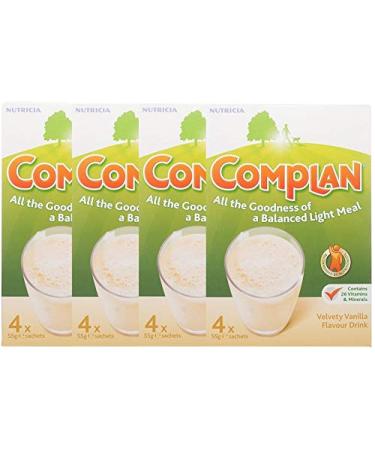 4 x Complan Velvety Vanilla Flavour Drink 4 x 57g Sachets