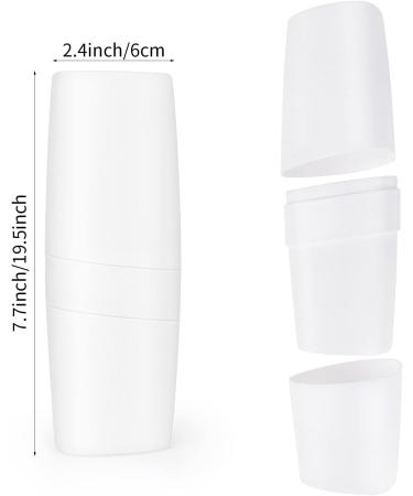 2 Pack Waenerec Travel Toothbrush Case - Portable 3-in-1 Holder for Toothbrush, Toothpaste, and Wash Cup - Ideal for Travel, School, Camping - White - Buy Online on GoSupps.com