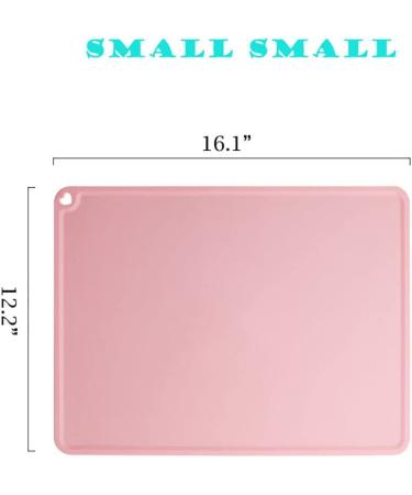 JiangYanus Waterproof Silicone Pet Feeding Mat - Non Slip Dog Cat Bowl Tray for Food and Water - 16.1 x 12.2 inch Pink - Buy Online on GoSupps.com