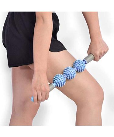 Zhangl Massage Yoga Health Care Triple Hedgehog Balls Neck Leg Hand Muscle Massage Stick (Pink) Massage (Color: Purple) Purple