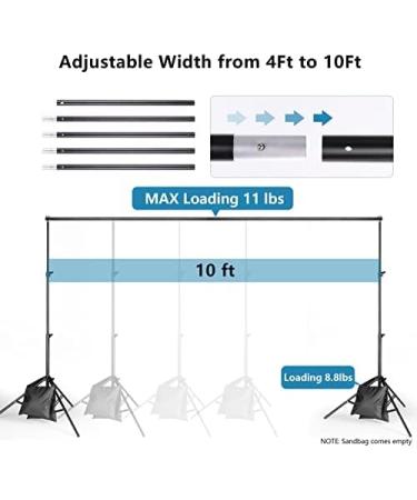 6.5x10ft Adjustable Backdrop Stand for Parties & Wedding Photography + 12 Balloons | ZBWW Photo Video Studio | Advertising Display - Buy Online on GoSupps.com