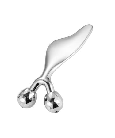 Beavorty Dolphin Scraping Board Skincare Tool Skin Care Tools Beauty Tools Grooming Tools Massager Walker Face Roller Facial Rollers Eyes Massage Stick Scroll Wheel Woman Stainless Steel 11.40X4.70X3.00CM Silver