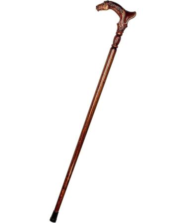 Art Wooden Cane Crutches HorseadHead Carving Cane Strong Walkers Traditional Style Animal Carved Wooden Stick - Buy Online on GoSupps.com