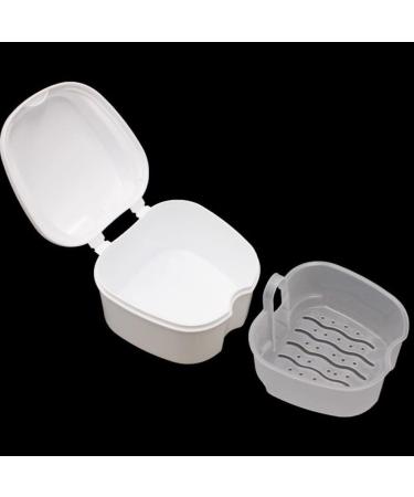 Wudaizhi Tooth Bathing Bag - Orthodontics Toothholder Box for False Teeth | Plastic Container with Filter | Soak & Store Prostheses | Pink & White - Buy Online on GoSupps.com