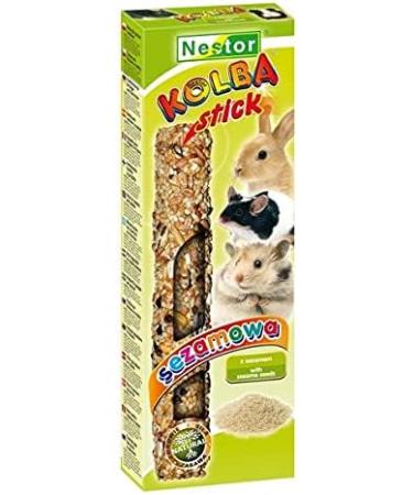 Double Pack 2x Hamster Rabbits Sticks Food SESAME SEEDS Flavor 115g Guinea Pig Rat Mouse Gerbil Rodents Animal Pet Vegetable Foods Treats Snacks with Hooks - Buy Online on GoSupps.com