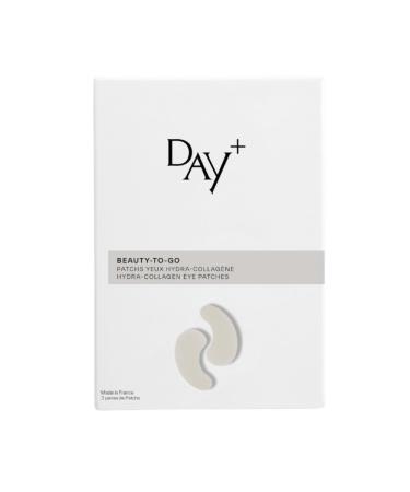 DAY+ | Hydra-Collagen Eye Patches | Fresh & toned look | Hydrates the eye contour, Smoothes & Plumps | Marine Collagen, White Tea | 98.9% natural ingredients | Pack of 6 pairs