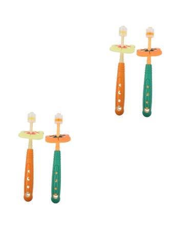 Tovinanna 4 pieces toothbrush baby training toothbrush children's toothbrush baby toothbrush made of silicone tools for the oral care of babies pebble gel infant products travelable travel