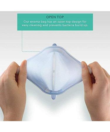 Silicone Enema Bag Kit | Non-Toxic & BPA-Free | 2 Quart with Extra Long Hose 3 Nozzles Stopcock Tap & Stainless Steel Hook | Ideal for Safe & Comfortable Use - Buy Online on GoSupps.com