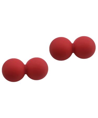 Solustrie 2st Self massage Erdnuss-Yoga roll Double massage Foot sole massage roller foot massage massage ball peanut ball peanut ball Whole body massage ball yoga ball fitness red