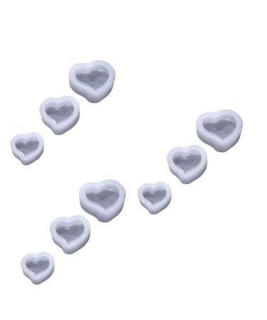PRETYZOOM Resin Molds 9 pcs Use Drop Crystal White Silicone Heart Accessories Molds Home for DIY Store Cake Mold Shaped Mx3pcs Whitex3pcs