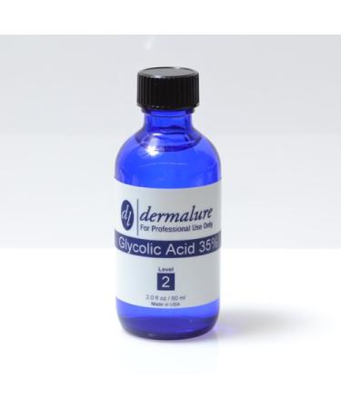 Dermalure Glycolic Acid Peel 35% - Face Exfoliant Evens Skin Tone Minimizes Wrinkles & Hyper-Pigmentation 1oz (30ml) pH 1.3 - Buy Online on GoSupps.com