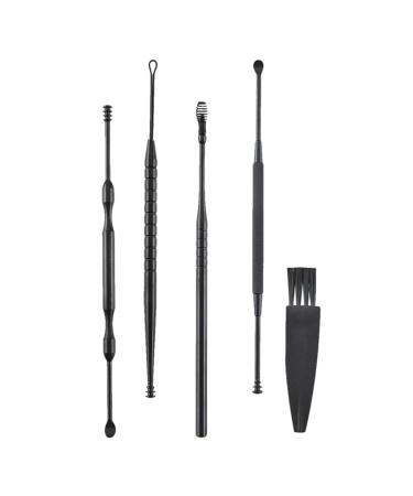 COLLBATH Ear Wax Remover Set Spiral Ear Cleaning Tool 5pcs Portable Double-Headed Earwax Scoop Kit for Safe and Practical