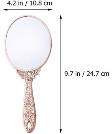 SOLUSTRE Handheld Oval Flower Vintage Makeup Mirror - Rose Gold - Buy Online on GoSupps.com