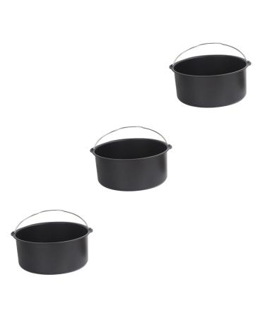 Zerodeko 3pcs Air Fryers Kitchen Supplies Airfryer Oven Frying Tool Turkey Deep Fryers Household Frying Pan Air Fryer Oven Deep Fryer Pot Oven Oilless Cooker Small Frying Pan Portable 17.2*15CMx3pcs Blackx3pcs