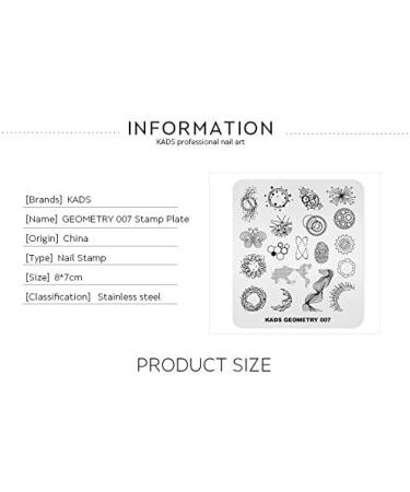 KADS Geometry Nail Stamping Plate GE007 for Nail Art Decoration and DIY - Image Design Plate - Buy Online on GoSupps.com