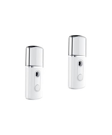 WOONEKY 2 Pcs Steamer Electric Sprayer Portable Facial Mister Handheld Sprayer Mini Face Spray Device White
