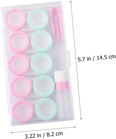 Partykindom Colored Contact Lens Storage Box - Macaron Case 2 Sets Travel Container in Light Green (14.5x8.2cm) | International Shipping - Buy Online on GoSupps.com