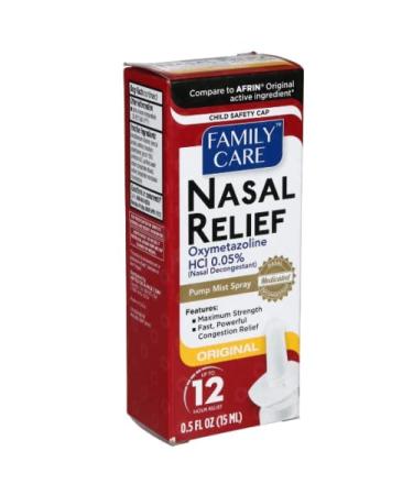 Assured Nasal Relief Spray 12 Hour Pump Mist Oxymetazoline HCL 0.5 fl. Oz (6 Pack)