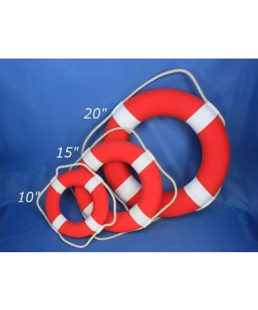 Hampton Nautical 15 Red Lifering with White Bands - Decorative Nautical Decor - Buy Online on GoSupps.com