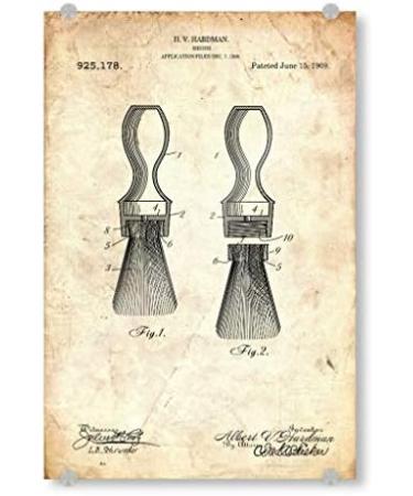Buy artboxONE Acrylic Glass Picture 120x80 cm - Vintage Fashion Shaving Brush Patent Decor | International Shipping - Buy Online on GoSupps.com