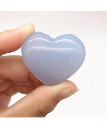Saturey 1 Pack Natural Large Blue Chalcedony Heart Crystal Gem Meditation Treatment Suitable for Home - Buy Online on GoSupps.com